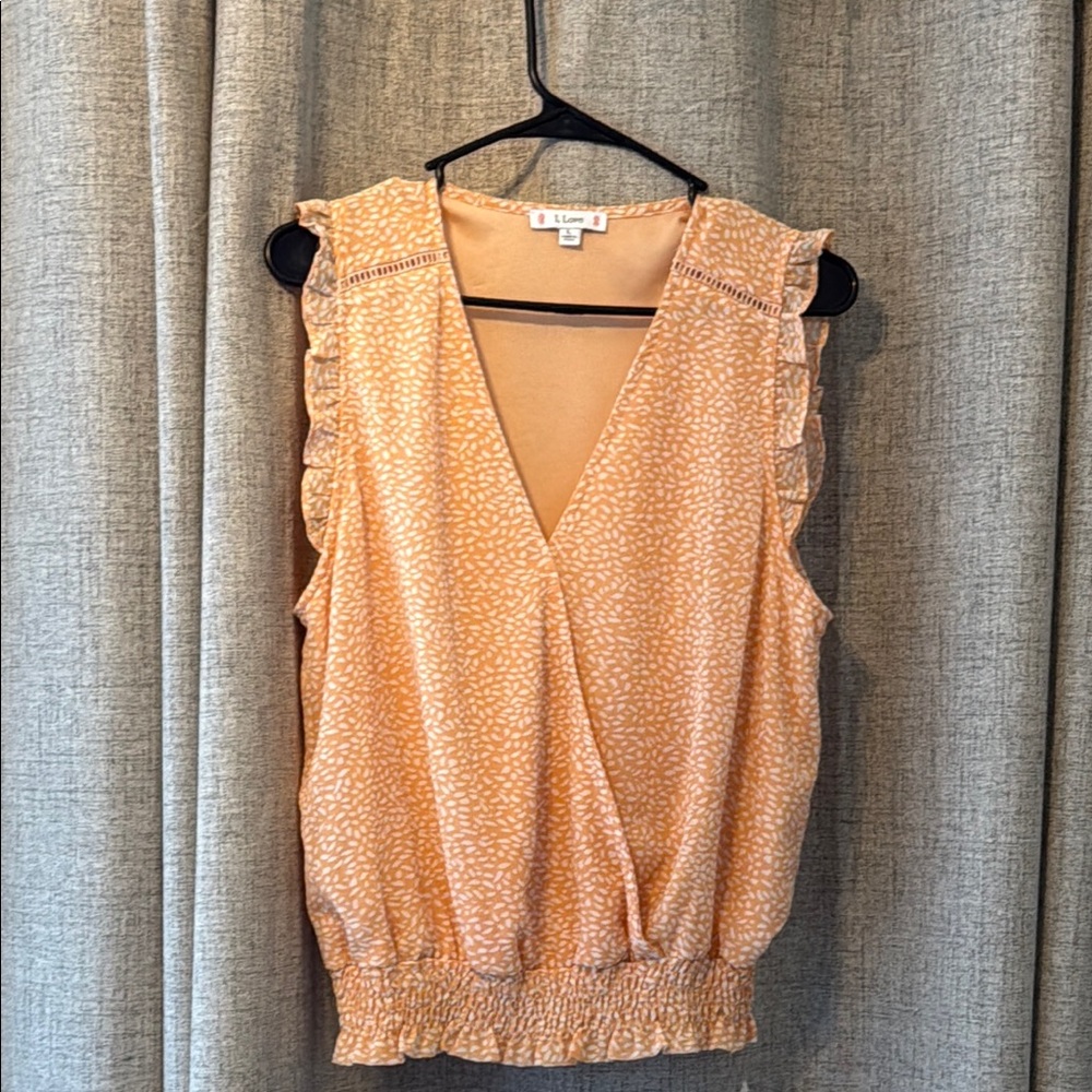Chic Sleeveless Ruffled Smocked Blouse